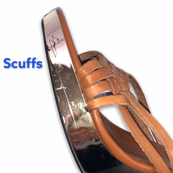 Michael Kors Tan Braided Gold Platform Mule Heels - Picture 7 of 7